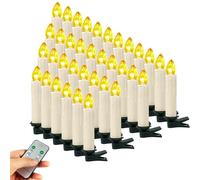 OZAVO Lot di 40 Candele LED per Natale Senza Fili, Decorative, con Lume Caldo e Telecomando - Colore Beige