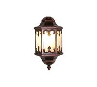 OZBMA 2 Pezzi Lampada da Parete a Mezza Altezza in Stile Europeo IP44 Impermeabile per Veranda Esterna con Paralume in Vetro Luci da Giardino E27 Retro 1 Luce Lampada da Balcone Villa/Bronzo (Rosso)