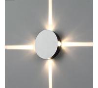 OZBMA Applique da Parete Moderna, Rotonda, 6W, faretto LED a 4 Teste, Ideale per Interni ed Esterni, con Luce direzionale Verso l'Alto e Verso Il Basso, per corridoio.