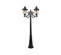 OZBMA Lampada da Strada Victoria European High Pole Landscape con Doppia Testa per Esterni IP55 Impermeabile, Lanterna da palo per Villa, casa, E27, Lampada per Giardino, Prato, Cortile