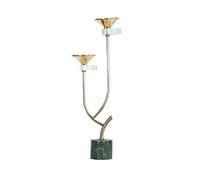 OZBMA Portacandele di Lusso in Ferro Decorativo, Base in Marmo, portacandele per Cena a lume di Candela, Ornamenti Decorativi per Veranda e Soggiorno (Grande) (Un Colore S)