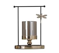 OZBMA Portacandele in Ferro Nordico a Forma di Libellula, semplici e Moderni portacandele in Vetro, Ornamenti per Matrimoni, Soggiorno e lume di Candela.