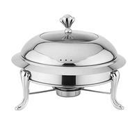 OZBMA Set da Buffet in Acciaio Inox con Coperchio in Vetro, scaldavivande da 28 cm e scaldavivande per Matrimoni, Feste, Banchetti, Eventi di Catering, Argento (Argento)
