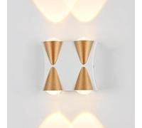 OZBME Applique da Parete Up Down a LED con faretti cablati, Illuminazione per Interni ed Esterni Mi-Ni, Decorazione di Lusso (A 4Lights)