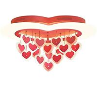 OZBME Lampada da Camera da Letto Romantica a Forma di Cuore per soffitto della Sala da Pranzo con Ragazze (Colore: Weies Licht) (Wei?es Licht)