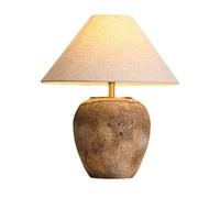 OZBME Lampada da scrivania, Tavolo, Creativo, Tessuto, Stile Country Americano, retrò, Stile Vintage, Sala da tè, Giapponese, Camera da Letto, Comodino, Ceramica, Illuminazione Cinese, Grigio