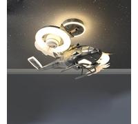 OZBME Lampadario a Forma di Elicottero per cameretta dei Bambini, Illuminazione a Doppio Uso, 3 Colori, dimmerabile con Telecomando