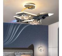 OZBME Lampadario con Ventilatore a Forma di Aeroplano per cameretta dei Bambini, Modello di Elicottero da Combattimento, soffitto Integrato per Camera da Letto dei Ragazzi