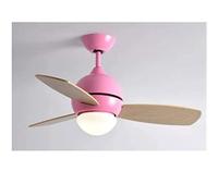 OZBME Ventilatore da soffitto con luci, Lampada a Sospensione in Legno, per cameretta dei Bambini, Camera da Letto, Soggiorno, Arredamento Moderno per la casa, Studio (Rosa, 42 Pollici)