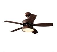 OZBME Ventilatore da soffitto con luci, Lampada a Sospensione Semplice in Metallo retrò, Moderna e silenziosa, con Telecomando, per casa, Camera da Letto, Studio (Marrone)