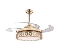 OZBME Ventilatore Invisibile da 42 Pollici, Moderno, Minimalista, per Camera da Letto, Soggiorno, Sala da Pranzo, soffitto, LED, Tipo Oro, casa