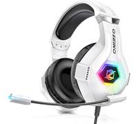 Ozeino Cuffie da gioco per PS4 PS5 PC con audio surround 3D con microfono, cuffie cancellazione del rumore, luci RGB per gamer