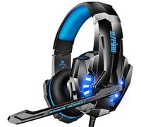 Ozeino Cuffie Gaming con Microfono per PS4 PS5 PC Xbox One, Cuffie con 50MM Driver, Microfono Cancellazione Rumore, Comode Cuffie di Grandi Dimensioni (Blu)