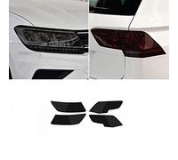 OZEQO 2PC Auto Faro Protettivo Tinta Lampada Pellicola Fumo Nero Trasparente Adesivo di Protezione, per VW Tiguan 5N MK2 17-19