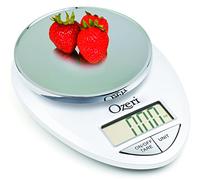 Ozeri Pro Digital Kitchen food scale, 1 g a 5,4 kilogram capacità, in elegante nero, Policarbonato, White, 1g/12 lb