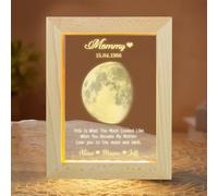 Ozinna Cornice per foto personalizzata con fasi lunari per mamma, cornice artistica in legno con stampa lunare con questo è ciò che sembrava la luna, regalo di compleanno, festa della mamma,