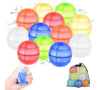 Oziral Palloncini Acqua Riutilizzabili -12 Pezzi Bombe d’Acqua in Silicone,Doppia Apertura a Riempimento Rapido Autosigillanti - Giocattolo da Piscina,Spiaggia,Giardino Esterno per Bambini 6+ Anni