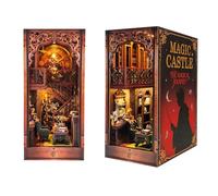 OZJAY Kit per angolo libro, puzzle 3D in legno per adulti, kit fai da te in miniatura per libreria, kit artigianali per familiari amici, compleanno, Natale, libreria castello magico