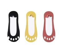 OZLCUA 3 paia di calzini in seta ghiaccio for donna, antiscivolo, punta aperta, cinque dita, barca, estivi, sottili, traspiranti, invisibili(Black Yellow Orange)