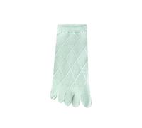 OZLCUA 3 Pairs Women's Five Finger Socks Short Summer Thin Mesh Breathable Toe Anti Split Diamond Grid(Green)