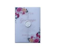 OZLCUA Avvolgimento in pergamena con fiori rosa e rossi adatto for un invito a nozze 5 X 7(60pcs)