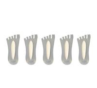 OZLCUA Calzini da barca invisibili donna, a cinque dita, sottili for l'estate, antiscivolo in silicone, yoga(Grey)