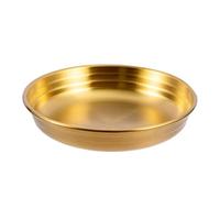 OZLCUA Ciotole Aperitivo 2 pezzi Vassoio for alimenti in acciaio inossidabile Piatto for salsa rotondo addensato for snack Stoviglie Piattino for sushi Aceto di soia(Gold-9CM)