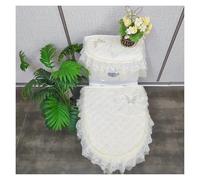 OZLCUA Cuscino for Sedile for Sgabello con Farfalla in Pizzo Ricamato Set di Tre Pezzi for Toilette Viola Cerniera. Copertura Antiscivolo(Color-06)