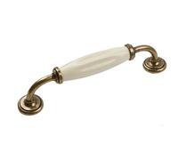 OZLCUA Maniglia Per Porta In Stile Retrò 1pc Antique Ceramic Handles For Furniture Drawer Knobs Cabinet Door Handle Round Single Hole Kitchen(A9-128mm)