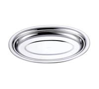 OZLCUA Piatti ovali vintage for pesce in acciaio inossidabile, for uso domestico, in argento, for la cena, al vapore, piatti bassi, for dessert, vassoio, stoviglie da cucina(28cm)