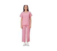 OZLCUA Uniforme Da Infermiera Uniformi Uomo Donna Infermieristica Abbigliamento Estetista Infermiere Camici Set Medico Dentista da Lavoro Clinico Top Pantaloni(Pink,XL)