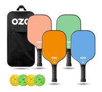 OZO Set of 4 Paddles + 4 Balls - Paddle Unisex Adulto