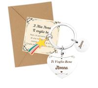 OZOSHINE Regalo Natale Regalo Nonna Portachiavi Nonna Idee Regalo Donna Compleanno Anniversario Pensione Originali Paterna Dai Nipote Nipoti Biglietto Ringraziamento Festa Della Mamma Festa Dei Nonni