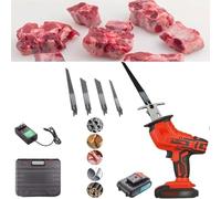 OZPPM Taglia Ossa A LED, Sega Elettrica Da Macellaio, Sega For Ossa Multifunzione Portatile, Con Batteria Ricaricabile, 4 Lame, For Legno, Metallo, Plastica, Ossa(1 Battery)