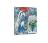 OZPWBVY Cornice Bianco-Famosi Quadro su Tela-Quadri Moderni Soggiorno-Pittore e sposi-Stampe e Poster Decorazione 50x60cm20x24in