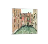 OZPWBVY Cornice Bianco-Famosi Quadro su Tela-Quadri Moderni Soggiorno-Venezia 2-Stampe e Poster Decorazione 40x40cm16x16in