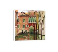 OZPWBVY Cornice Bianco-Famosi Quadro su Tela-Quadri Moderni Soggiorno-Venezia-Stampe e Poster Decorazione 70x70cm27x27in