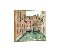 OZPWBVY Cornice in Legno-Famosi Quadro su Tela-Quadri Moderni Soggiorno-Venezia 2-Stampe e Poster Decorazione 40x40cm16x16in