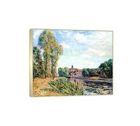 OZPWBVY Famose Quadri-Paesaggio Quadro su Tela-Tardo pomeriggio-Cornice Argento Immagini Murale Soggiorno Decorazione Parete 20x25cm8x10in