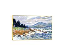 OZPWBVY Paul Signac Famosi Quadro su Tela-Quadri Moderni Soggiorno-Vento dell'Est-Cornice Dorata Stampe e Poster Decorazione Dipinti 50x80cm20x31in