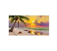 OZPWBVY Spiaggia Tramonto Quadri Moderni da Parete-palme nuvole-Costa Quadro per Soggiorno Arredamento-Paesaggio Stampe 30x60cm Senza Cornice