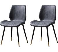 OZSSLJJ 2 Sedie Da Pranzo, Sedia Trucco Comoda Con Imbottitura In Tessuto, Schienale Ferro Nero E Oro, Multifunzionale(D)