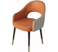 OZSSLJJ Cucina Pelle Cucina Sala da pranzo Sedie Moderna Camera da letto Camera matrimoniale Balcone Divano Sedia Tavolo da toeletta Sedia for il trucco(Orange+light Grey)