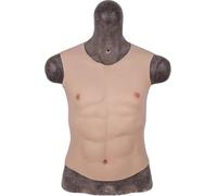 OZSSLJJ Gilet toracico Realistico for Tuta Muscolare in Silicone, Intimo for Muscoli Addominali con Colletto Tondo in Pelle di Simulazione for Oggetti di Scena di Halloween(Color 2)