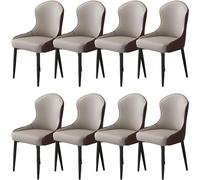 OZSSLJJ Home Sala da pranzo Cucina Sedie Set di 8 moderne sedie in similpelle for soggiorno con gambe in metallo for sala da pranzo Cucina(L,Black gold chair legs(8 pieces))