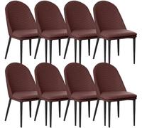 OZSSLJJ Kitchen Kitchen Kitchen Dining Chair Set di 8 pezzi in finta pelle Living Room Lounge Counter Chairs Soft Padded Seat Sturdy Metal Legs(Coffee)