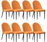 OZSSLJJ Kitchen Kitchen Kitchen Dining Chair Set di 8 pezzi in finta pelle Living Room Lounge Counter Chairs Soft Padded Seat Sturdy Metal Legs(Yellow)