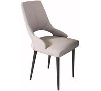 OZSSLJJ Sedia da pranzo da cucina con rivestimento in morbida pelle PU, seduta con cuscino e gambe in metallo, adatta for il soggiorno(Light Gray)