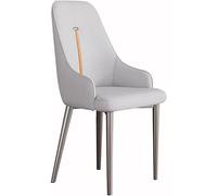 OZSSLJJ Sedia da pranzo da cucina Moderna in pelle PU con schienale alto imbottito con sedile morbido, sedia da scrivania for la casa, sedia laterale da soggiorno(Light Gray)