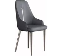 OZSSLJJ Sedia da pranzo da cucina Moderna in pelle PU con schienale alto imbottito con sedile morbido, sedia da scrivania for la casa, sedia laterale da soggiorno(Dark Gray)